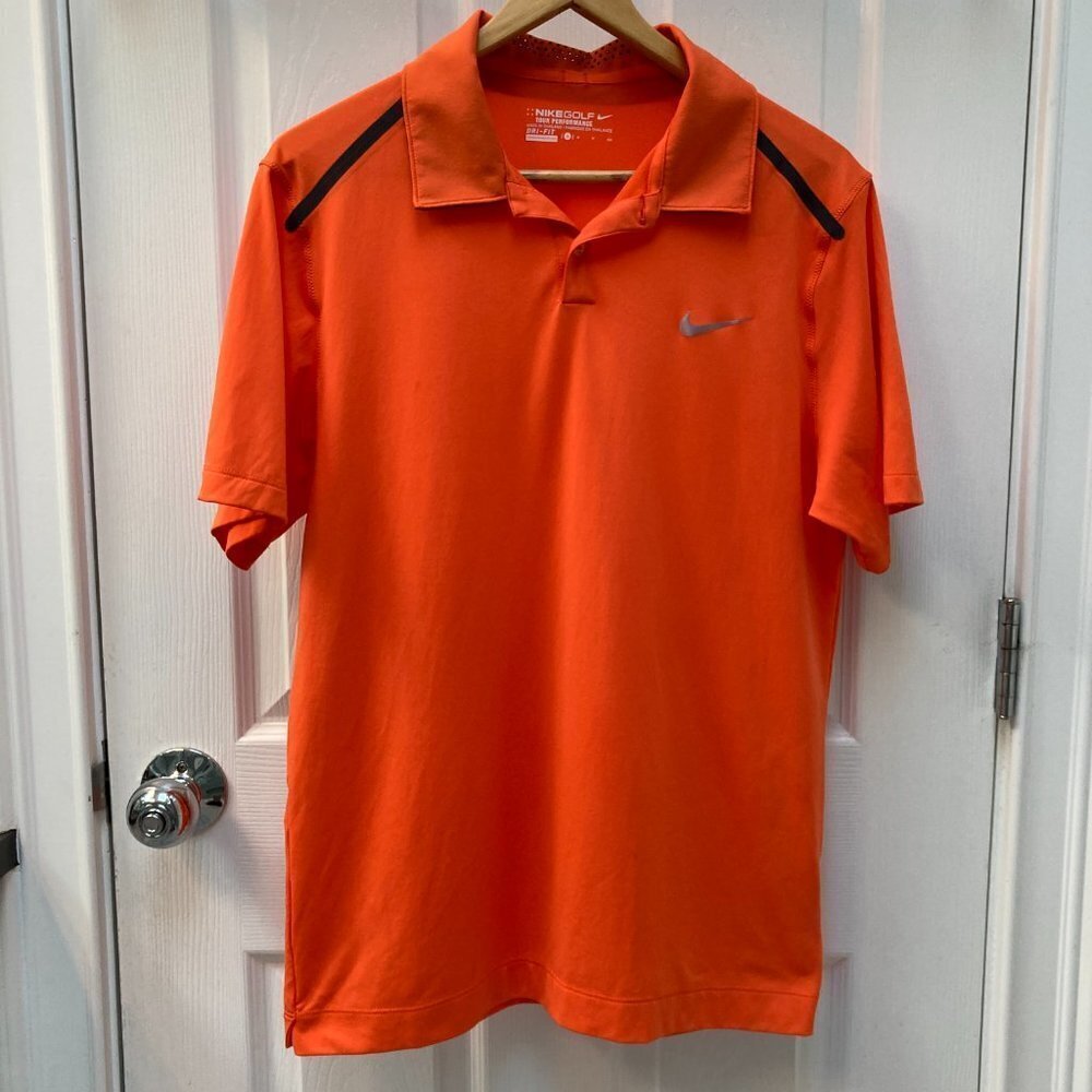 Nike Golf Tour Performance Dri-Fit Orange Polo Shirt Small
